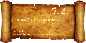Tormási Levente névjegykártya